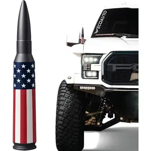 Bullet Antenna Replacement for Dodge Ram & Ford F150 F250 F350 Super Duty Ford Raptor Bronco Trucks - Anti-Theft Design - Radio Antenna for Truck 1990 - Current (American Flag)