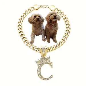 BA Unique Fashion Initial Letter "C" Cuban Chain Necklace for Dogs, Cats Pet Chain Fashion Necklace