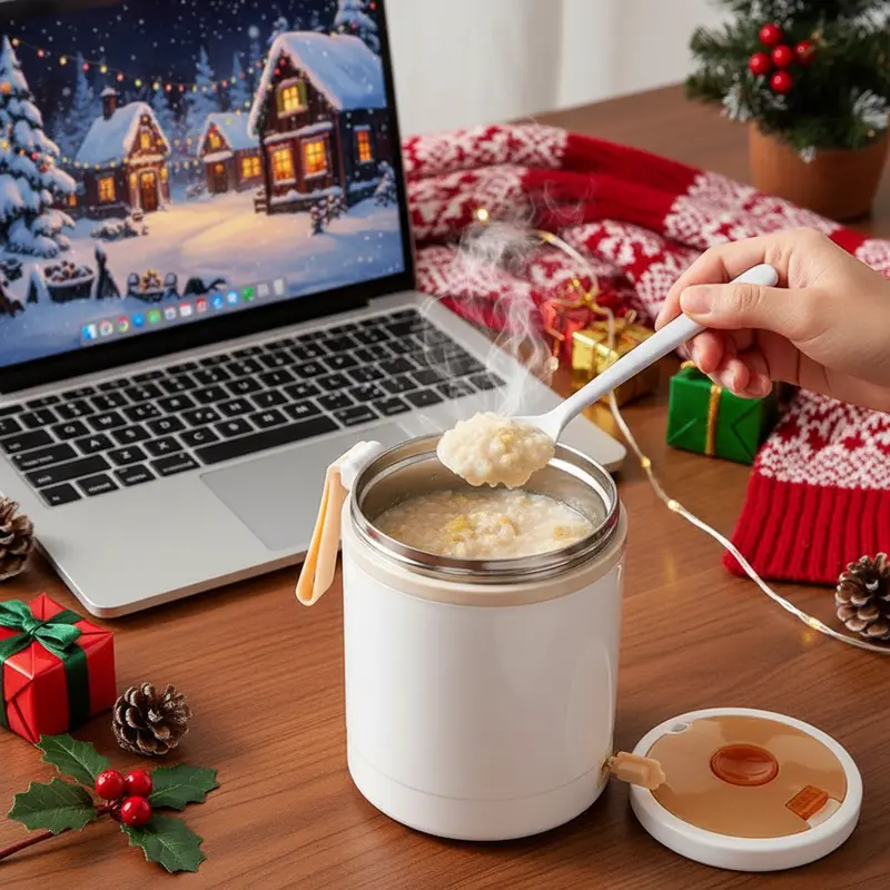 1 Pc 600MLLunch Box,Portable Picnic Milk Beverage Food Container,Stainless Steel Constant Temperature Breakfast Cup