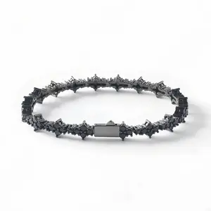 Throns Tennis Bracelet Iced Out Bling AAAAA+ Cubic Zirconia Bracelet Wrist Chain Modern Versatile Accessories Hip Hop Jewelry for Men Women Perfect Birthday Anniversary Engagement Christmas Gift for Him Her