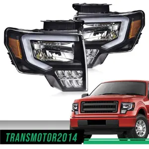 Fit For 2009-2014 Ford F150 F-150 Truck LED DRL Headlights Left+Right Car Vehicle