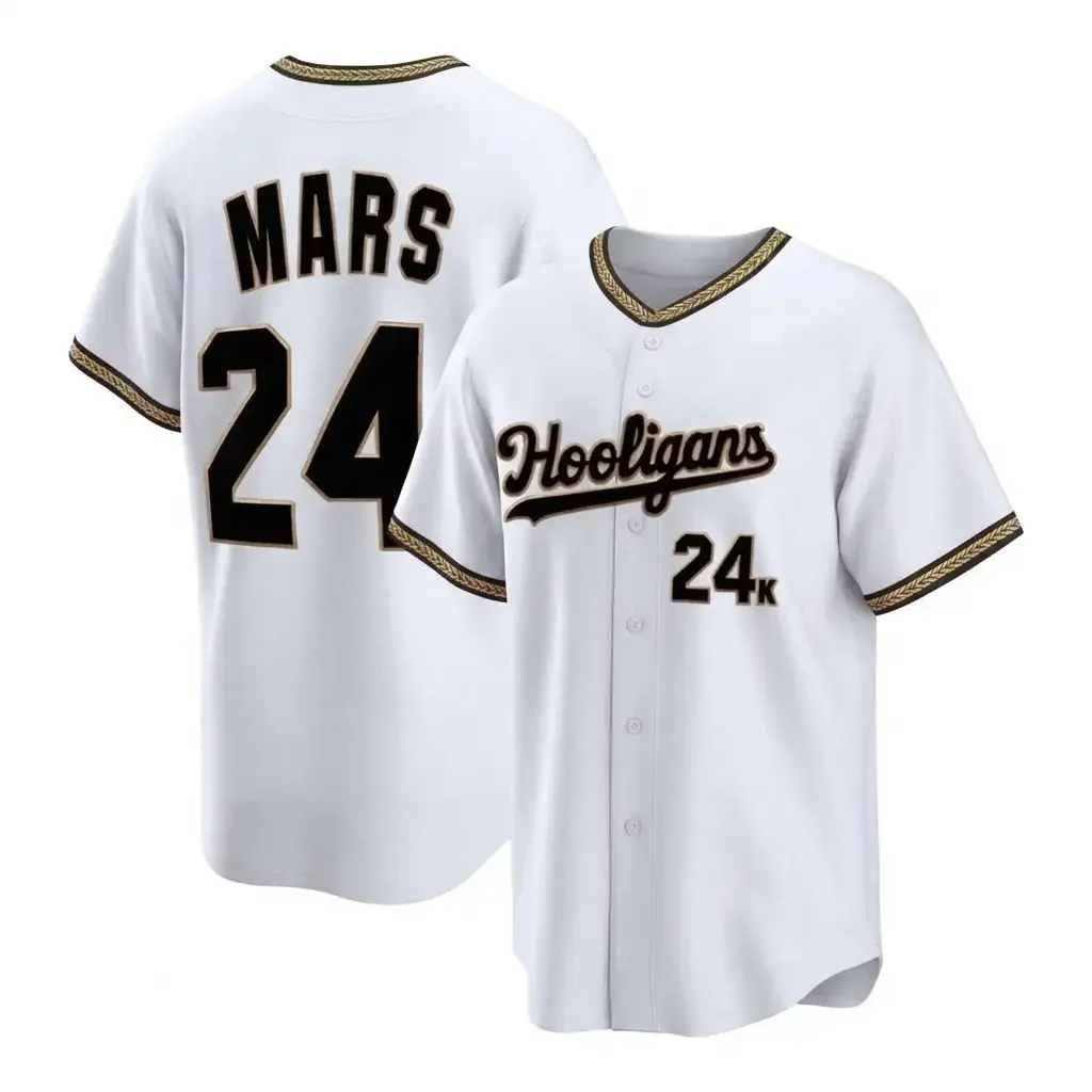 5 Design Hooligans 24K Mars Baseball Jersey, Mars Concert Tour Fan Jersey, Hip Hop Music Baseball Shirt, Unisex Sport Top