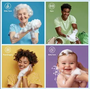 SCRUBZZ Rinse Free 25pc Bath Single Use Shower Sponge Anti-Frizz for Elder Care Gym Post Surgery & Baby Care Ideal for Gentle Cleansing