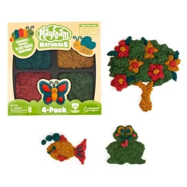 Educational Insights Playfoam Naturals Sensory Set with Tools for Fine Motor Skills, Squishable & Shapable, Plant-Based Playfoam Naturals, Ages 3+