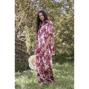 Elysia Pants - Pink Burgundy