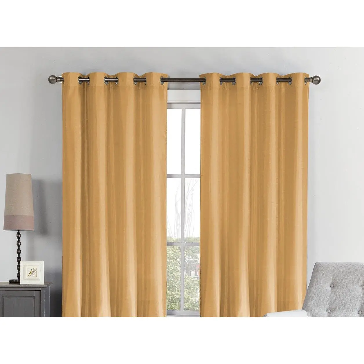 Gold Grommet Panel Window Curtain, 54x84 in