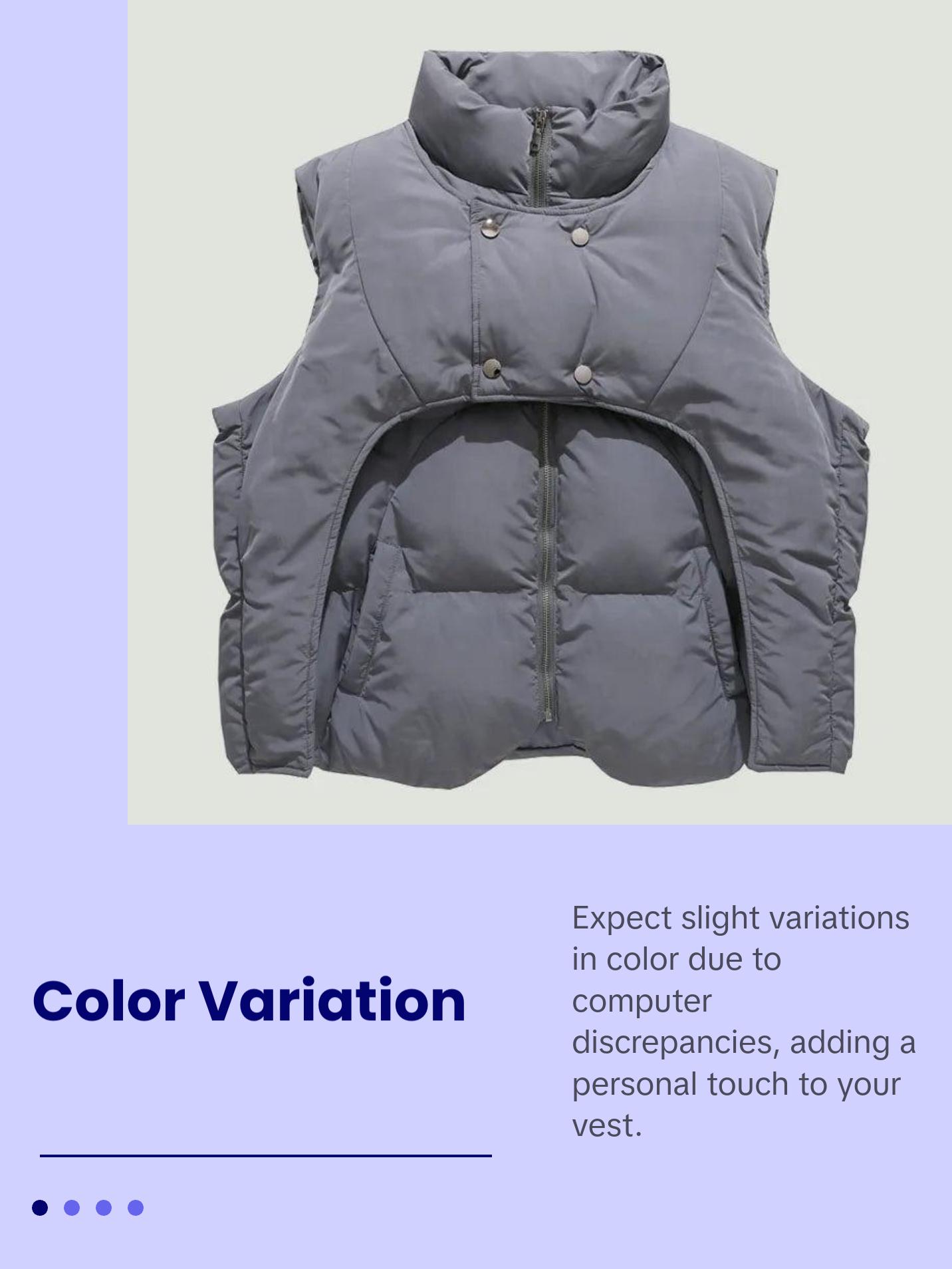 HKK “Peek-a-boo” Bubble Vest deep pocket jacket  vest zipper vest
