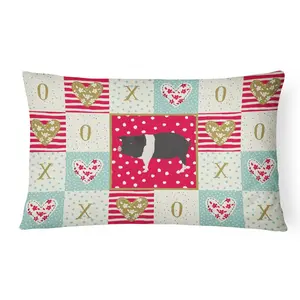 Carolines Treasures  12 x 3 x 16 in. Hampshire Pig Love Canvas Fabric Decorative Pillow