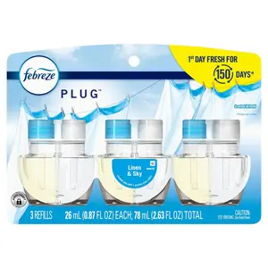 Fade Defy 0.87 oz. Linen and Sky Scented Oil Plug-In Automatic Air Freshener Refill (3-Count)
