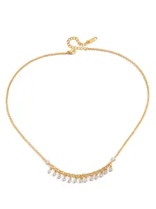 Delicate Crystal Pendant Necklace For Women Minimalist 18K Gold Plated Stainless Steel Necklace Fashion Jewelry Gift