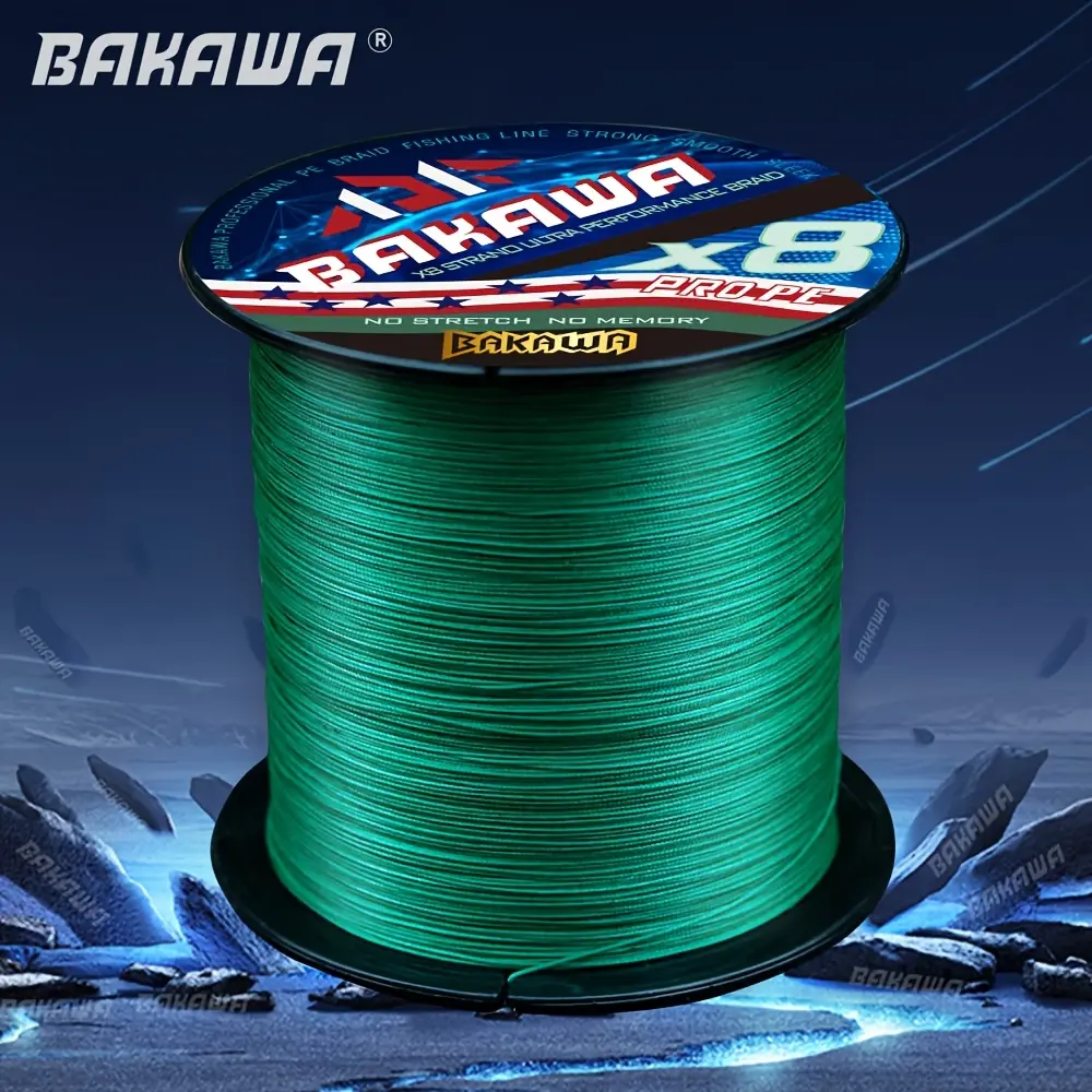 Bakawa X8 Braided Fishing Line 300m, Super Smooth Durable Pe Material, Anti-Wear, Suitable for Multiple Waters and Fish Species, Fishing Equipment, Fishing Supplies