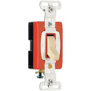 Pass & Seymour CSB20AC1ICC8 20A Grounding Premium Single Pole Toggle Switch- Ivory