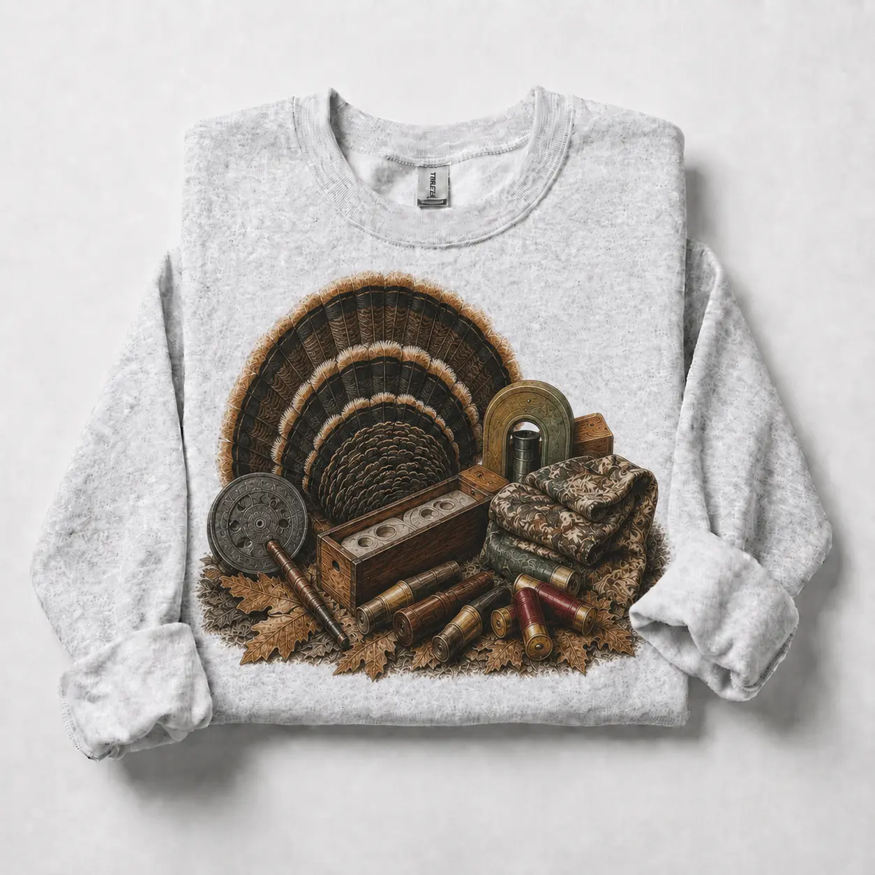 Vintage Wild Turkey Tail Feathers Sweatshirt - Country Thanksgiving Autumn Crewneck Pullover for Men Women
