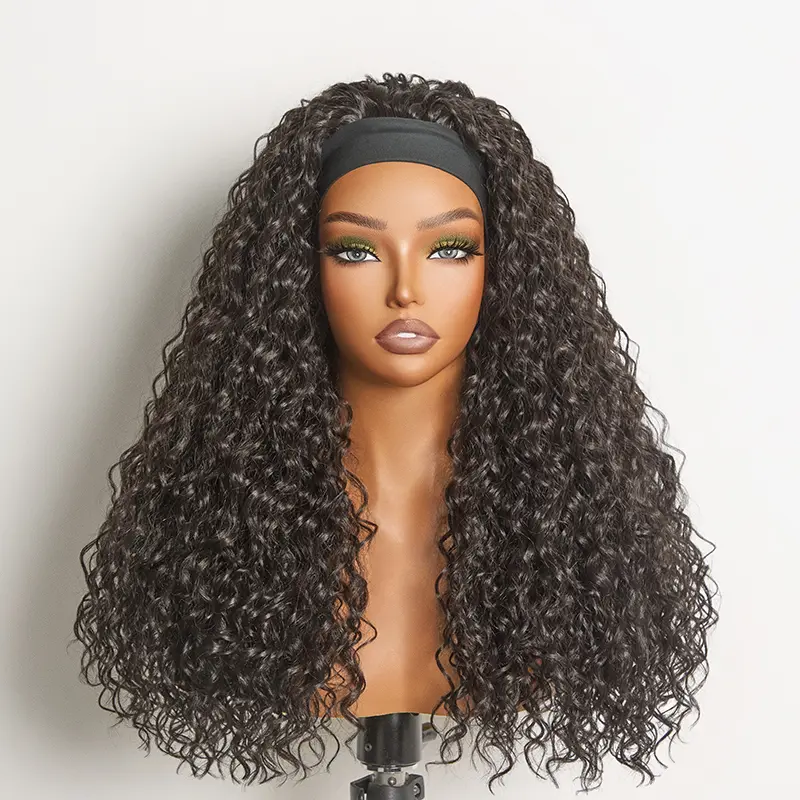Frodio Veralux™ Fiber Deep Wave Headband Wig | Glueless, Beginner-Friendly, Curly Elastic Band Wig #summervibes