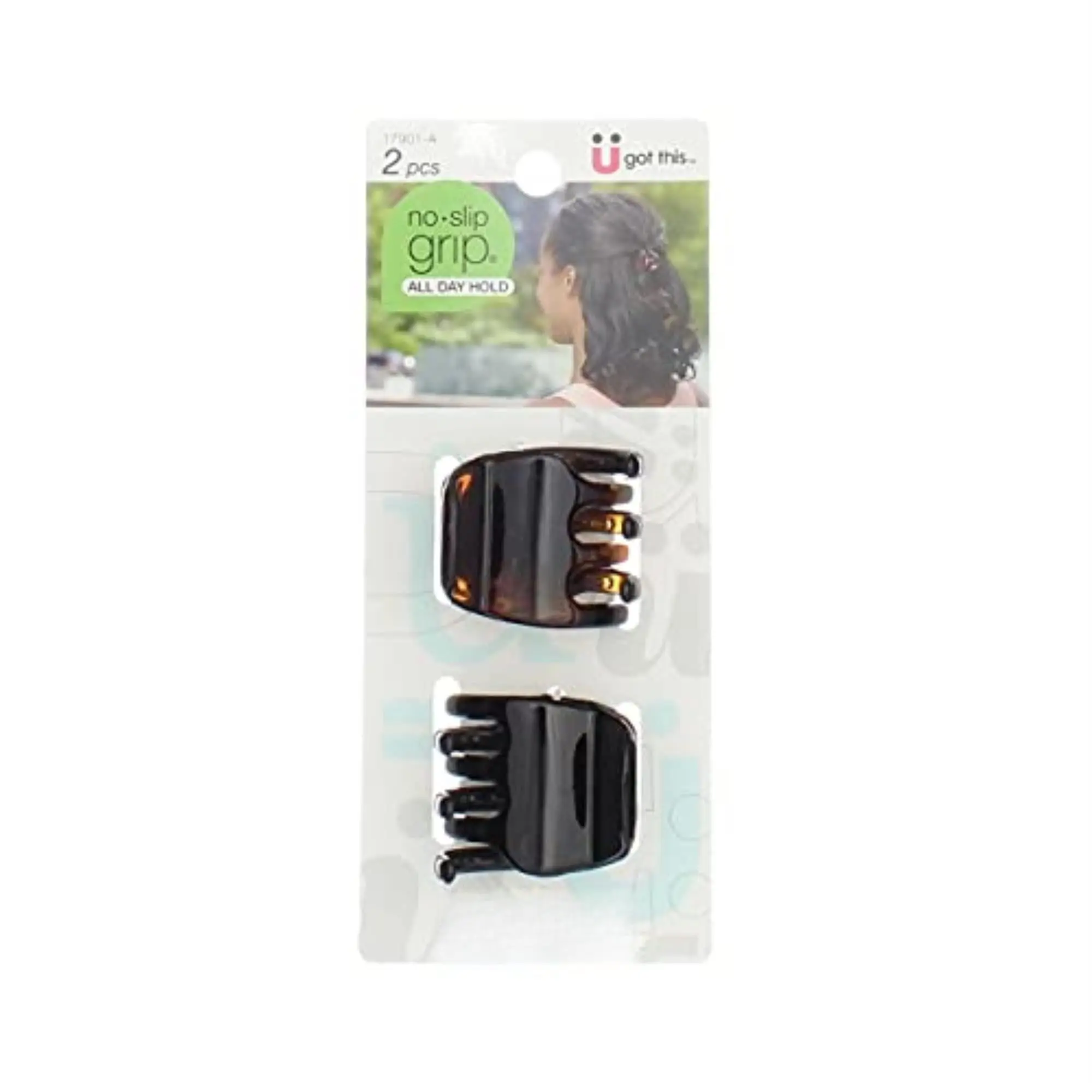 No-slip Grip Chunky Jaw Clips  3.5 Cm (pack Of 2)