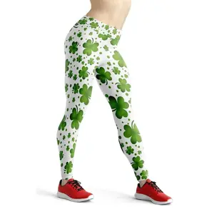St Patrick Shamrock White All Over Print 3D Legging