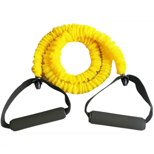 French Fitness Toning Resistance Tube Bands w/Handles - Yellow (10 lbs) (New)