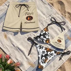 Tito's Handmade Vodka Matching Swimsuit Set, Couple Bikini, Matching Tito's Swim Trunks, Summer Beachwear