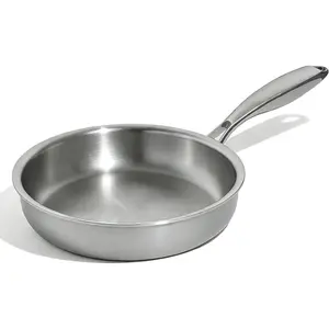 5 Ply Stainless Steel Frying Pan 8 inch, Non  Professional Stainless Steel Skillets, Dishwasher and Oven-Safe  Pan, PFOA&PTFE Free Cookware,  & Even Heat, Stay-Cool Handle