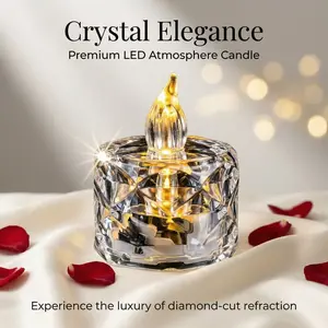 24PCS Shimmering Crystal Eternal Glow: Best Mother's Day & Graduation 2026 Gift - Sentimental LED Candles for Sisters, Mom, Bestie - Romantic Date & Wedding Anniversary Decor