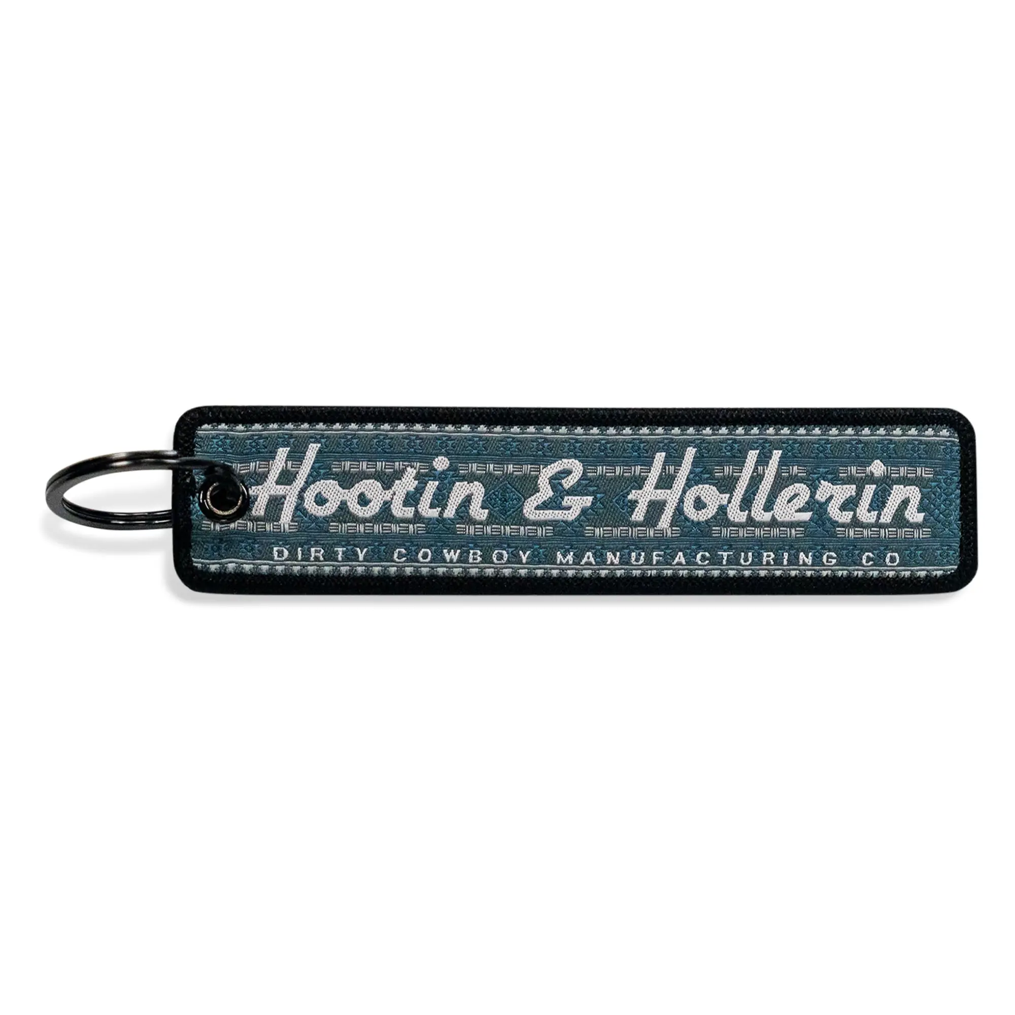 Hootin & Hollerin Flight Tag Keychain, Rugged Double-Sided Embroidered Fabric Tag Charm, Casual Unisex Accessory for Keys and Bags, Everyday