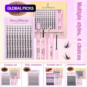 Manga C Curl Wet Look Eyelash Extension Kit, 8–16 mm Mixed-Length DIY Individual Lash Clusters with Bond & Seal, Tweezers and Remover, Eye Makeup Enhancement Tool for Women #TOP PICKS