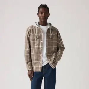 Levi's Men's Worker Standard Fit Long Sleeve Hooded Button-Down Shirt