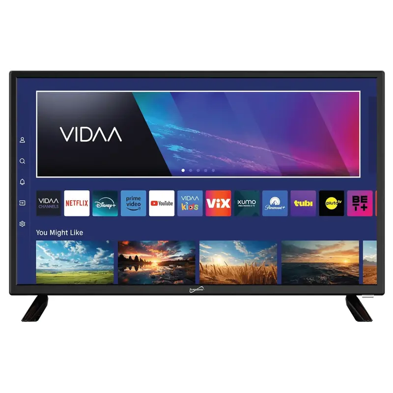 Supersonic 23.6" VIDAA AC/DC 12V Compatible LED Smart TV with Built-In Wifi
