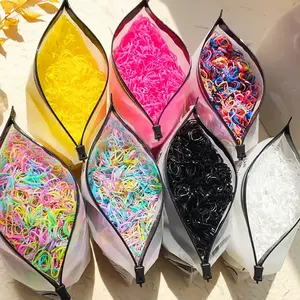 Colorful Disposable Rubber Band Hair Ties For Girls Bulk Pack 500 1000 2000 Pcs Ponytail Holders Kids Hair Accessories