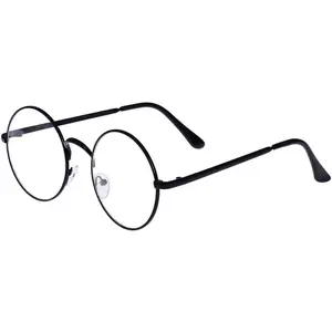 Large  Metal Frame Clear Lens Round Circle  Eye Glasses 5.4 * 2inch