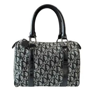 Pre-owned Dior canvas and leather Crossbody Bags CHRISTIAN Black Canvas Trotter Boston Bag