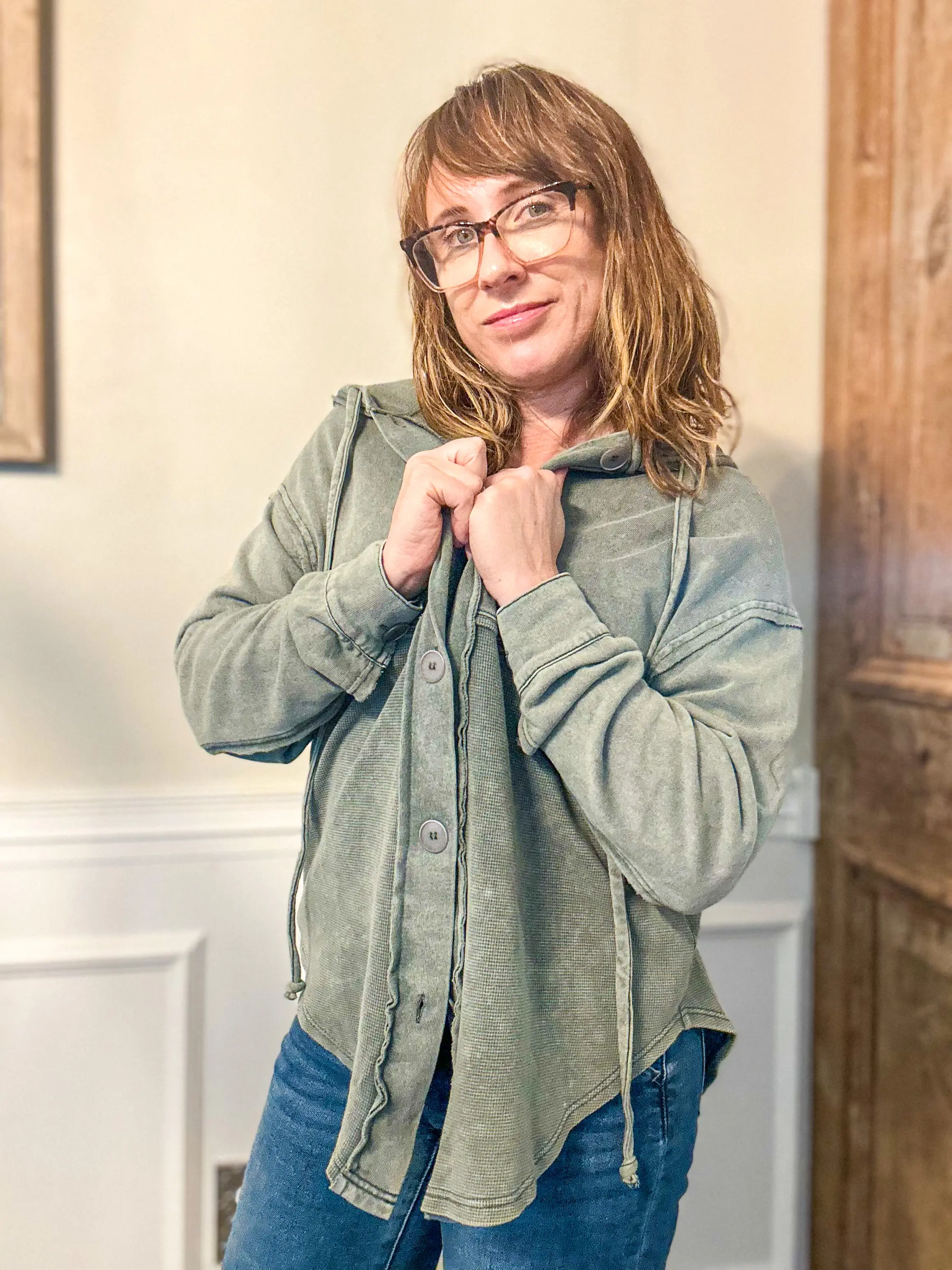 Waffle Mineral Wash Shacket