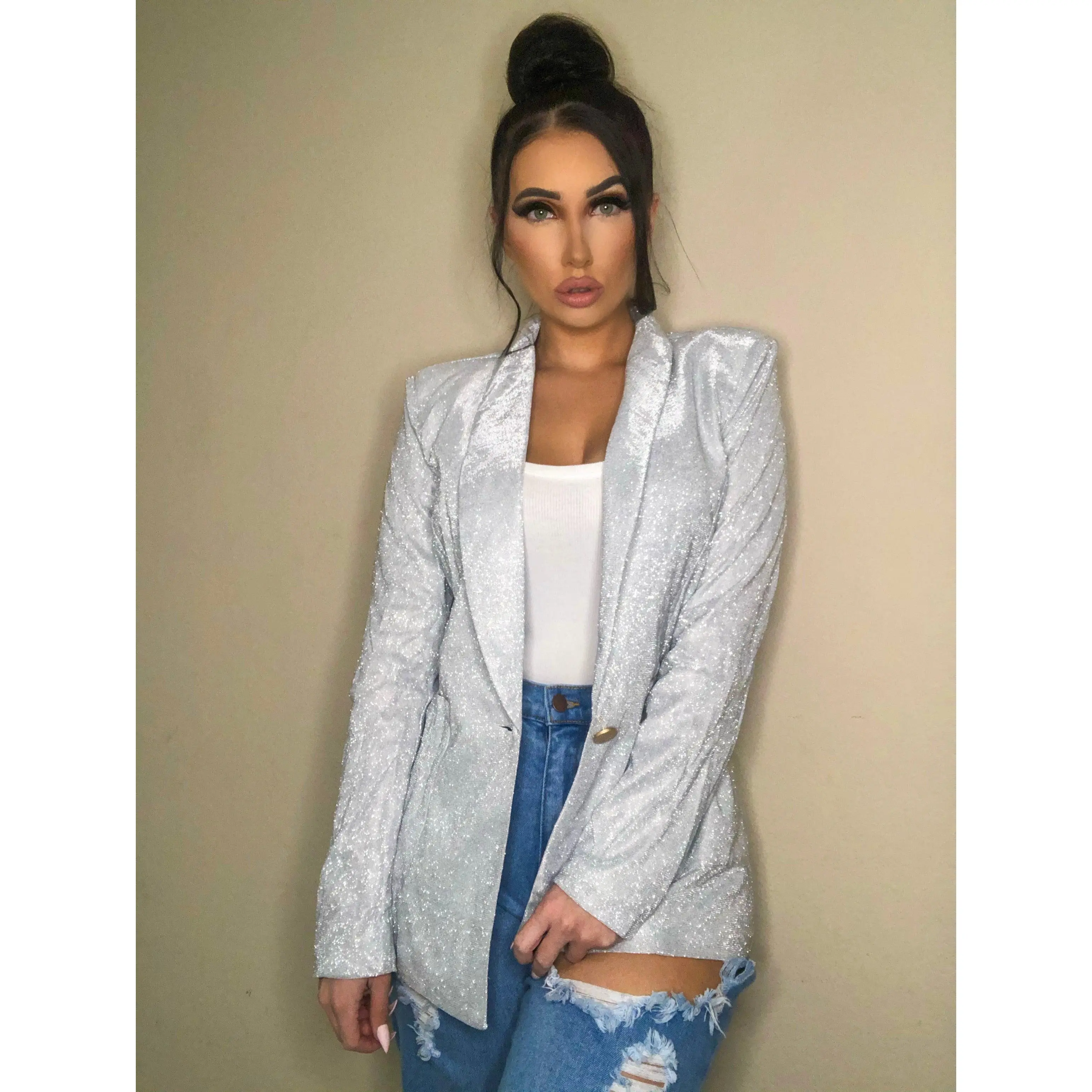The Ashley Blazer - Silver