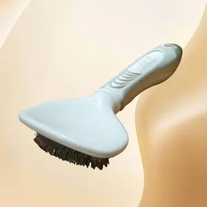 Pet Grooming Brush - Dog & Cat Deshedding Tool - Self-Cleaning Slicker Brush to Remove Loose Hair & Tangles - Ergonomic Handle for Easy Brushing - Gentle Pet Cleaning Supplies