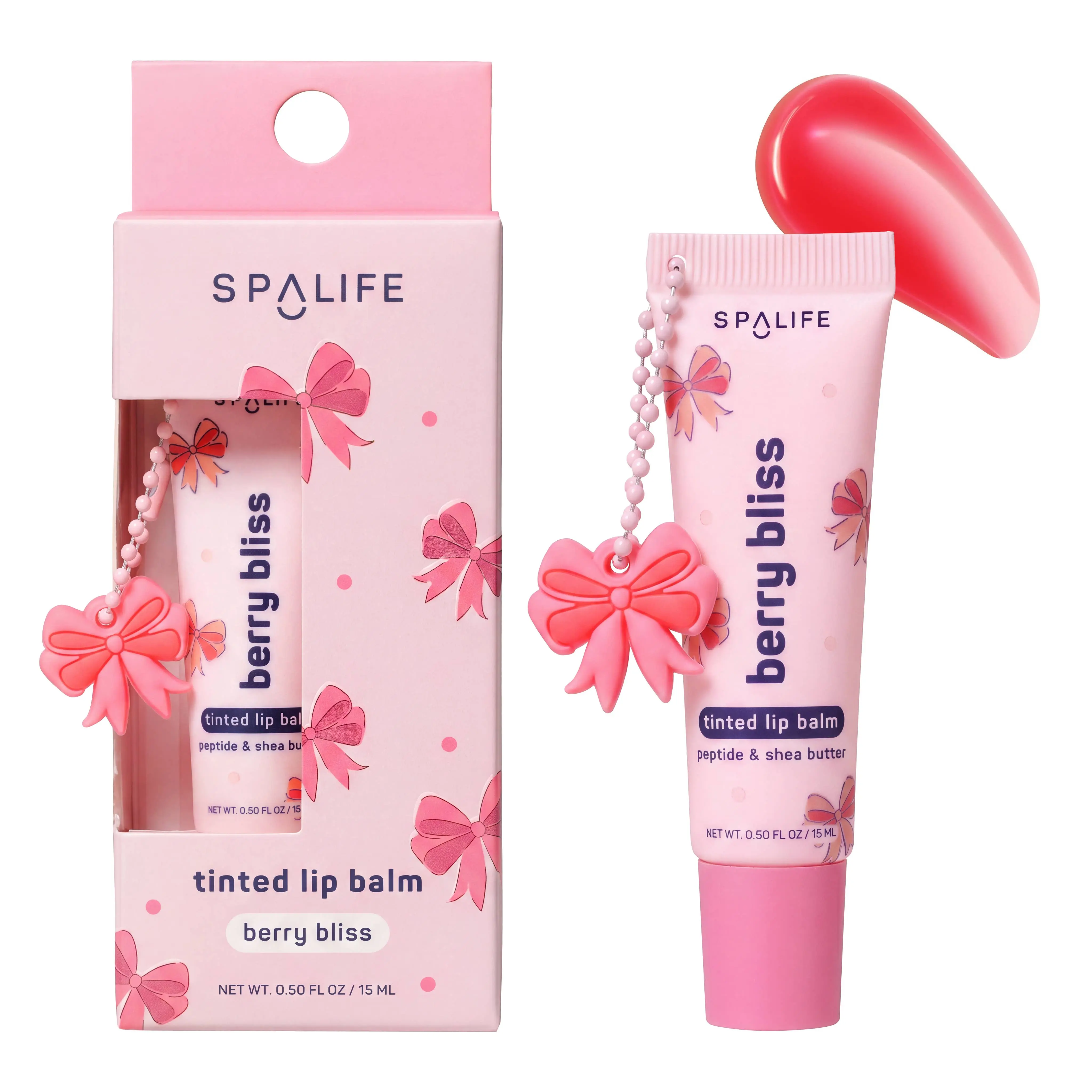 Berry Bliss Tinted Lip Balm - Moisturizing, Smooth, Lightweight, Soothing with Peptide, Shea Butter - Ideal for Teens, Great Beauty & Skincare Gift Option, Moisture