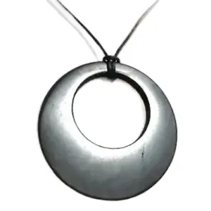 Natural Shungite Necklace- EMF Protection Circle Open Design - Daily Wear Amulet  pendant  crystal necklace