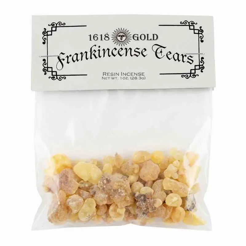 Frankincense Tears Resin Incense - 1 oz Naturally Derived Boswellia Sacra Granules, Smoky Warm Deep Aroma, Aromatic Therapy Incense with Mild Calming Effects, Long-Lasting Calming Home Fragrance for Charcoal-Infused Slow Burn Rituals