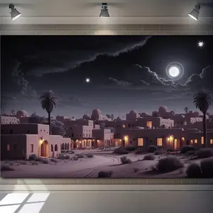 1pc Religious Backdrop Christ Bethlehem Village Design Polyester Material for Home Room Wall Decoration Party Decorations Banners