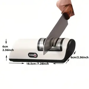 Professional Electric Knife Sharpener USB C Fast Charging 20 Degree Precision Edge for Damaged Blades Ceramic Tools Multi Purpose with Storage Case for Kitchen Camping
