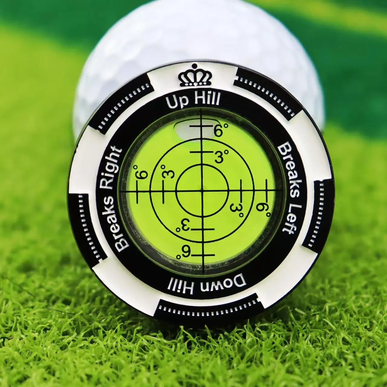 Dual-Sided Green Slope Level Reader - Golf Accessory, Golf Putting Tool with Detachable Ball Marker, High-Precision Round Metal Alignment Guide summerwins