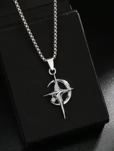 Moon Star Pendant Necklace Bead Chain Minimalist Clavicle Necklace For Women Men