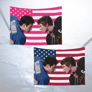 Hollander x Rozanov Heated Rivalry Flag, Shane Hollander and Ilya Rozanov Gay Hockey Romance Decor, Heated Rivalry Lovers Wall Art Banner