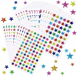 2040 Pcs Star Stickers, 5 Sizes Small Stars for Kids Reward, Sparkly Holographic Stickers, Glitter foil Stickers for Behavior Reward Chart and DIY Decoration