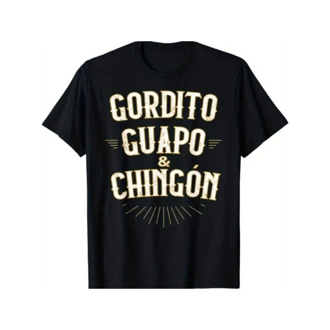 Men's Funny Graphic Print T-Shirt, 'Chubby Handsome & Awesome' Slogan, Casual Short Sleeve Top in Soft 100% Cotton with Vibrant Artwork, Tshirt, Relaxed Fitted, Round Neck