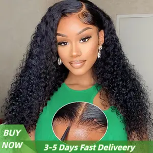 5X5 Wear and Go Glueless Wigs Human Hair Pre Plucked Pre Cut Water Wave Human Hair Wig 180% Density Glueless Lace Front For Women Natural Black