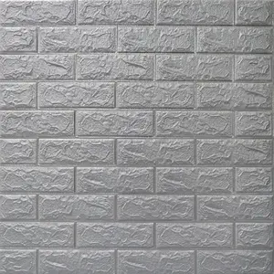 3D Wall Sticker Panel, Self-adhesive Waterproof Foam Brick Wallpaper, Easy Install Durable Design Wall Decor for Living Room & Bathroom