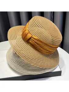 2026 New Organza Bucket Hat Women Bow Design French Hepburn Style Breathable Travel Hat