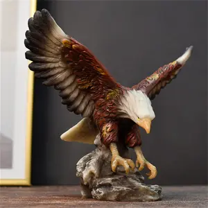 Eagle Statue Resin Animal Ornament Color/Gold Falcon Sculpture Home Decoration Crafts Office Figurines Desktop Accessories Gift