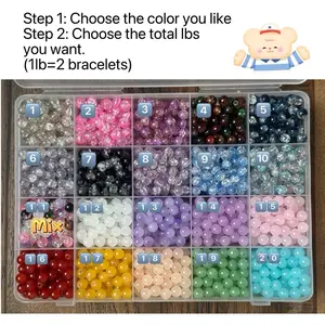Lucky Fairy Glass Beads - Choose Your Color & Weight - 1lb = 2 Bracelets - Variety Pack of 20 Options