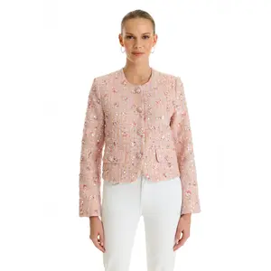 May Tweed Crystal Jacket - Pink Multi